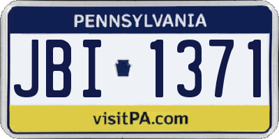 PA license plate JBI1371