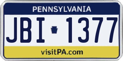 PA license plate JBI1377