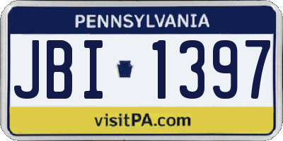 PA license plate JBI1397