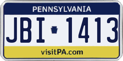 PA license plate JBI1413