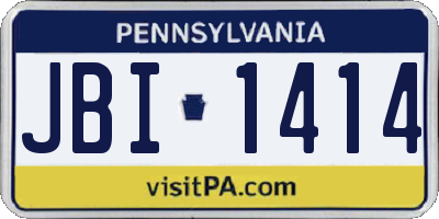 PA license plate JBI1414