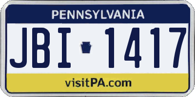 PA license plate JBI1417