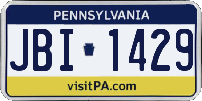 PA license plate JBI1429