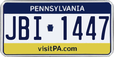 PA license plate JBI1447