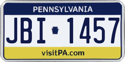 PA license plate JBI1457