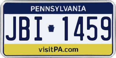 PA license plate JBI1459