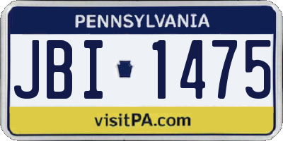 PA license plate JBI1475