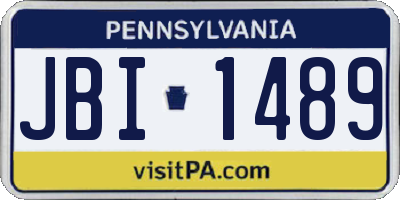 PA license plate JBI1489
