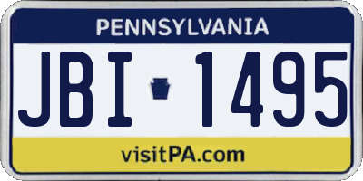 PA license plate JBI1495