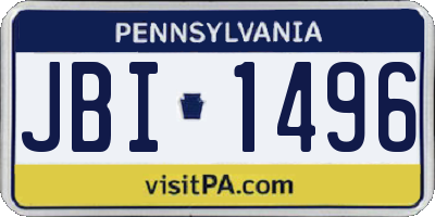 PA license plate JBI1496