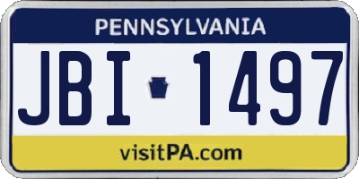 PA license plate JBI1497