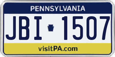 PA license plate JBI1507