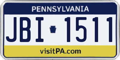 PA license plate JBI1511