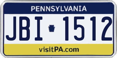 PA license plate JBI1512