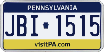 PA license plate JBI1515
