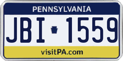 PA license plate JBI1559