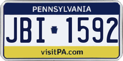 PA license plate JBI1592