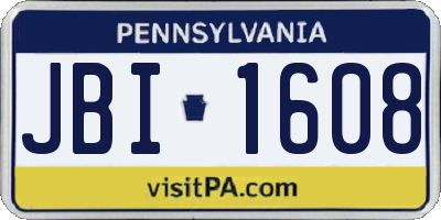 PA license plate JBI1608