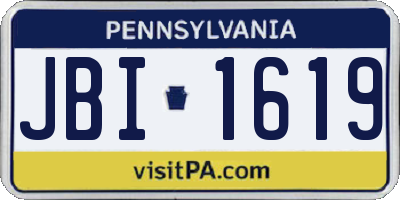 PA license plate JBI1619