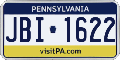 PA license plate JBI1622