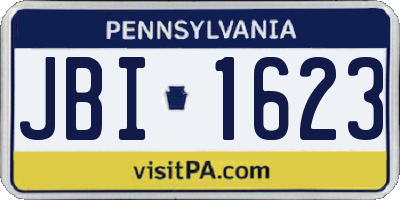 PA license plate JBI1623
