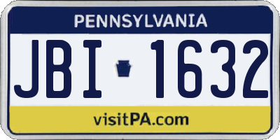 PA license plate JBI1632