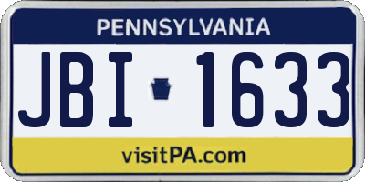 PA license plate JBI1633