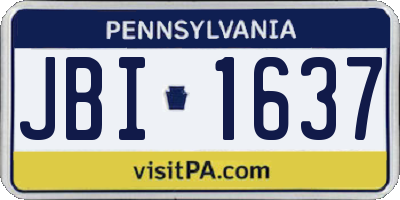PA license plate JBI1637