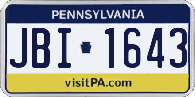 PA license plate JBI1643