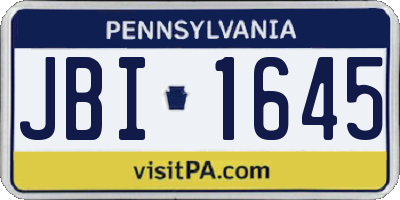 PA license plate JBI1645