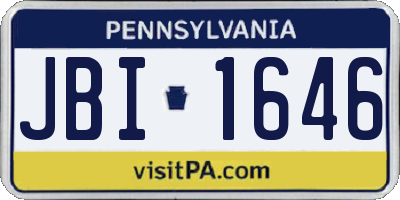 PA license plate JBI1646