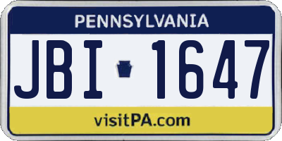 PA license plate JBI1647