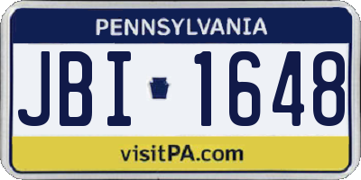 PA license plate JBI1648