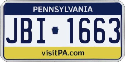 PA license plate JBI1663