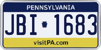 PA license plate JBI1683