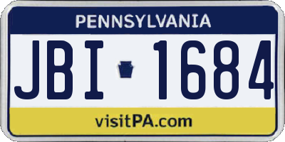 PA license plate JBI1684