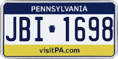 PA license plate JBI1698