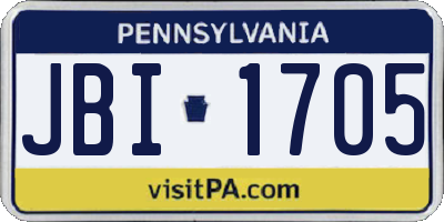 PA license plate JBI1705