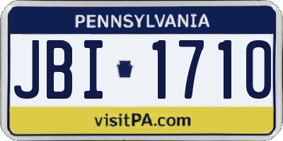 PA license plate JBI1710