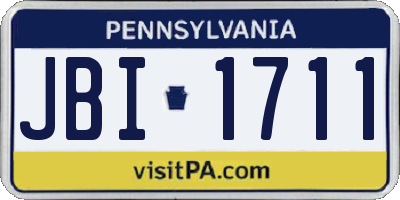 PA license plate JBI1711