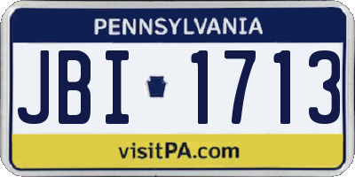 PA license plate JBI1713