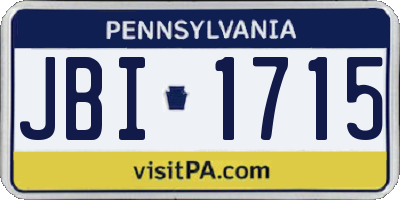 PA license plate JBI1715