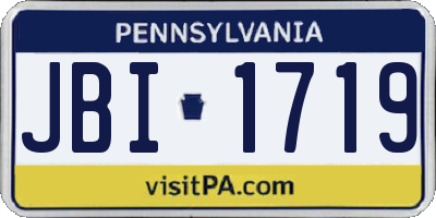 PA license plate JBI1719