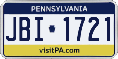 PA license plate JBI1721