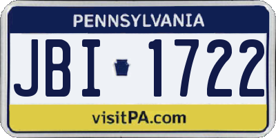 PA license plate JBI1722