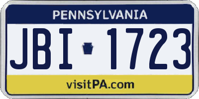 PA license plate JBI1723