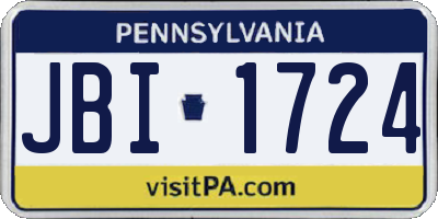 PA license plate JBI1724