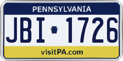 PA license plate JBI1726