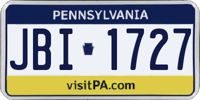 PA license plate JBI1727