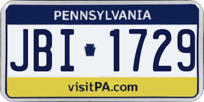 PA license plate JBI1729